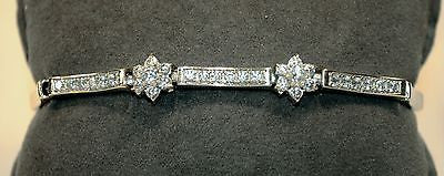 Contemporary 1.5 Carat Diamond Flower Bracelet in Solid 14K White Gold from A. Ana  - $10K VALUE APR 57
