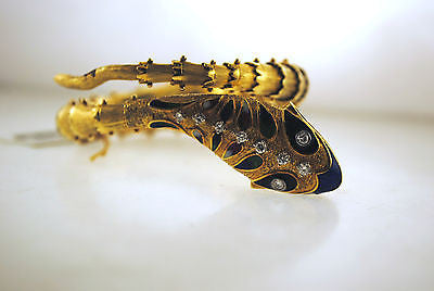 1960s Gorgeous Designer 18K Yellow Gold Snake Bracelet with Enamel & Diamonds - $30K VALUE APR 57