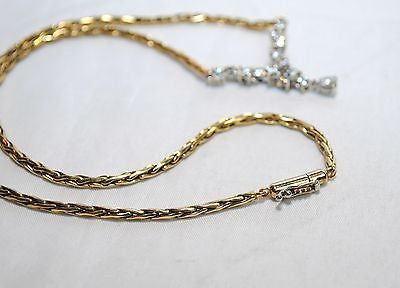1970s Diamond V Cluster Necklace in 18K Yellow Gold - $12K VALUE APR 57