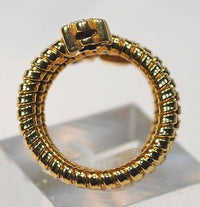 Italian Designer Diamond Coil Flower Ring in Solid 14K Yellow Gold - $6K VALUE APR 57