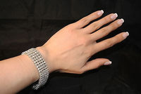 Antique Style Designer 11 Carat 5-Row Diamond Bracelet in 14K White Gold - $50K VALUE APR 57