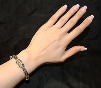 Contemporary 14K White Gold Love Knot Hinged Bangle Bracelet - $5K VALUE APR 57