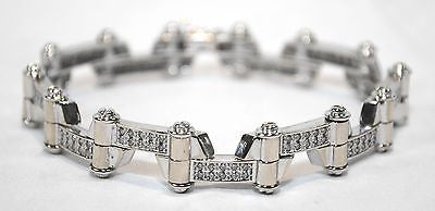 Contemporary Men's Diamond Bracelet Approximately 1.5 Carats in Solid 14K White Gold - $20K VALUE APR 57