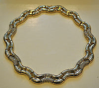 Gorgeous Contemporary Diamond Covered Designer Wavy Link Necklace in Solid 14K Yellow Gold - $30K VALUE APR 57