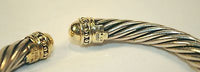DAVID YURMAN Contemporary 14K Yellow Gold & Sterling Silver Cable Cuff Bracelet - $4K VALUE APR 57