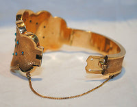 1940s Vintage 7.5 Carat Turquoise Bangle Bracelet in 18K Yellow Gold - $20K VALUE APR 57