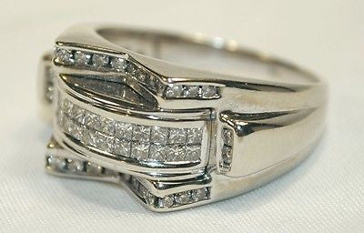 Contemporary Men's Channel Set Diamond Ring in Solid 14K White Gold - $8K VALUE APR 57