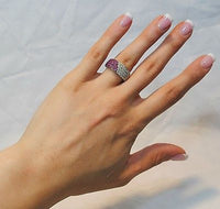 Contemporary Designer 2 Carat Diamond & 2.4 Carat Ruby Statement Ring in White Gold - $8K VALUE APR 57