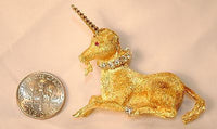 TIFFANY & CO. Vintage 1950s 18K YG Diamond & Ruby Unicorn Brooch Pin - $20K VALUE APR 57