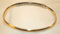 Contemporary Diamond and Emerald Two-Tone Bangle Bracelet in 14K Yellow & White Gold - $8K VALUE APR 57