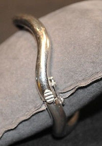 Contemporary Diamond Wavy Hinged Bangle Bracelet in 14K White Gold - $8K VALUE APR 57