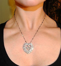 Contemporary 9+ Carat Diamond Heart Pendant Necklace in 14K White Gold - $100K VALUE APR 57