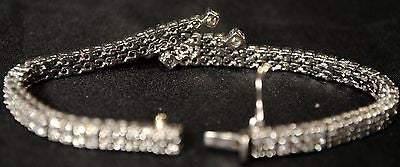 Contemporary 4+ Carat Diamond Double Row Bypass Tennis Bracelet in 14K White Gold - $30K VALUE APR 57
