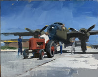 MARK TENNANT "Tractor Plane" Oil on Canvas APR 57