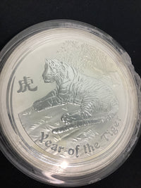 AUSTRALIA PERTH MINT 2010 1 KG .999 SILVER LUNAR YEAR OF THE TIGER WITH FREE CERTIFICATE OF AUTHENTICITY $1,000.00 APR! APR 57
