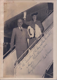 President Harry Truman and First Lady Bess Truman Air Force One Signed Christmas Photograph - $6K VALUE* APR 57