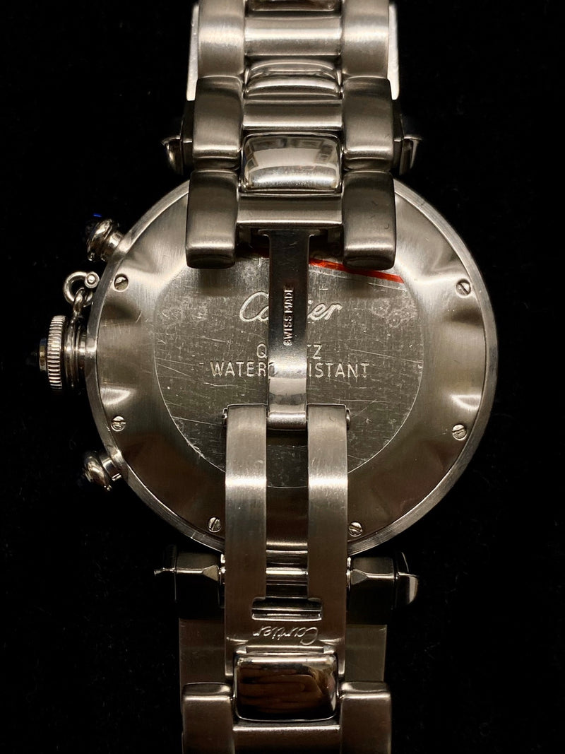 CARTIER Pasha De Cartier Automatic Chronograph in Stainless Steel with 3 Sapphire Gemstones - $15K Appraisal Value! ✓ APR 57