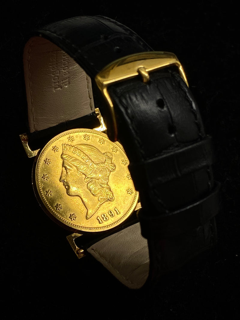 CORUM Limited Edition United States 1891 $20 18KYG Coin Watch w/ 36 Diamonds - $40K Appraisal Value! ✓ APR 57