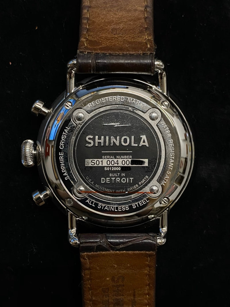 SHINOLA Argonite Men's Stainless Steel Chronograph w/ Emerald Green Dial - $1.2K Appraisal Value! ✓ APR 57