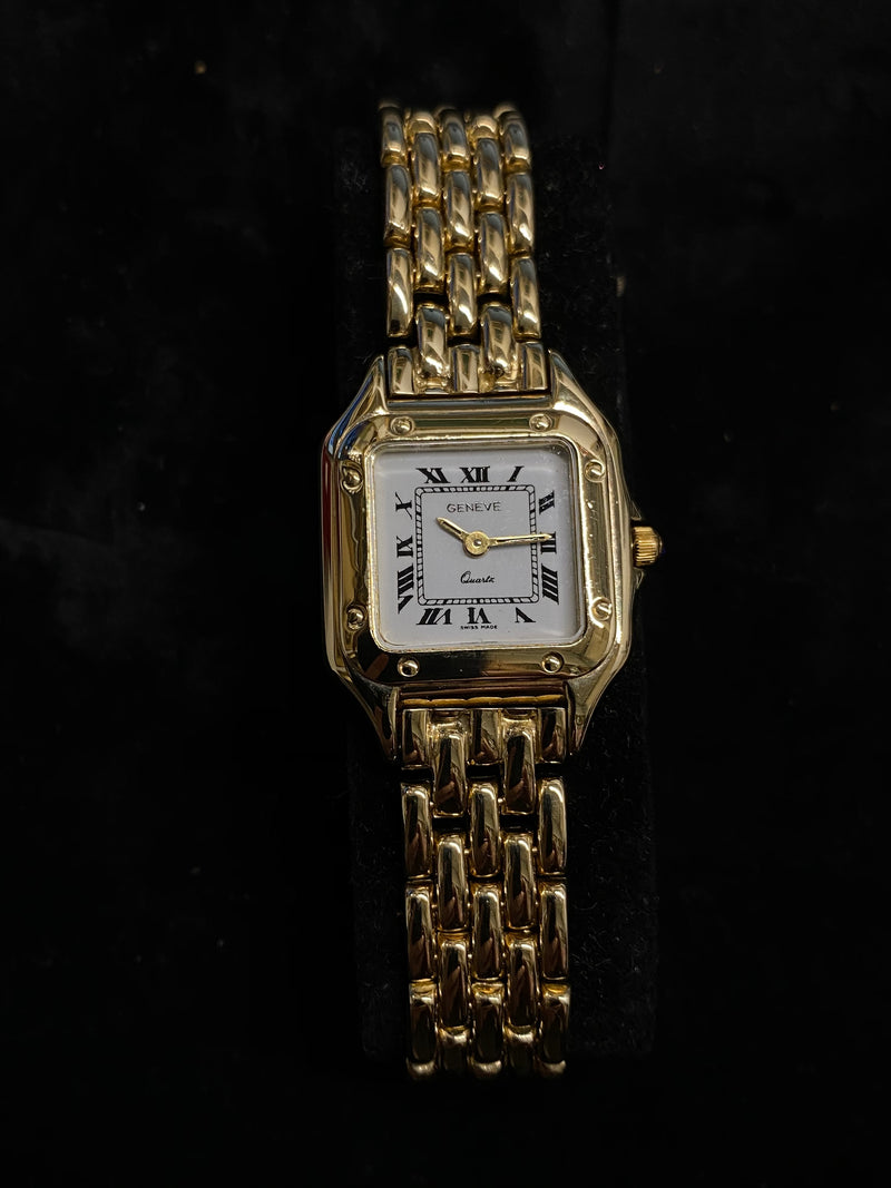 GENEVE " Cartier Panther Style " Beautiful Ladies Yellow Gold Wristwatch - $20K Appraisal Value! ✓ APR 57