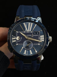 ULYSSE NARDIN Jumbo Diver SS Ceramic Blue Bezel Automatic Perpetual Watch - $15K Appraisal Value! ✓ APR 57