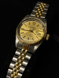 Tudor Princess Oysterdate Lady’s Rolex 18K Gold Tone Stainless Steel Self-Winding Watch $7K Value w/ CoA APR 57