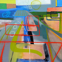Jean Arnold, 'West Alameda: Gestalt,' Urban Motion Series, Oil on Linen, Framed, 2008 - Appraisal Value: $13K APR 57
