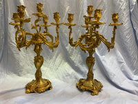 Pair of Bronze Rococo Style Candelabras, C. 1850 - $30K Appraisal Value! APR57