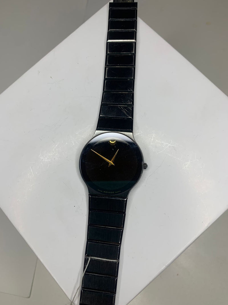 MOVADO Rare Museum Ultra Thin Watch w/ Black & Gold Style Dial - $3K APR w COA!! APR57