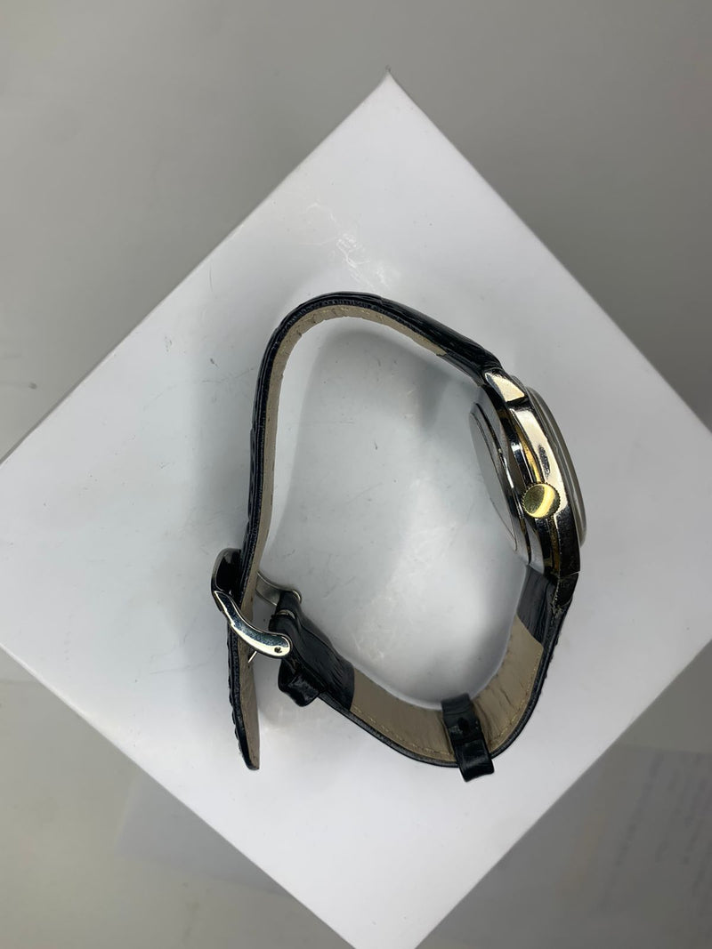 UNISEX Watch SS Unusual Style/Shape Case Black Dial & Gold Hands -$3K APR w COA! APR57