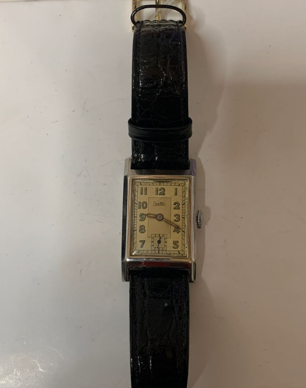 Zentra Vintage C. 1935s Art Deco Mans Very Rare Watch Rare Case - $4K