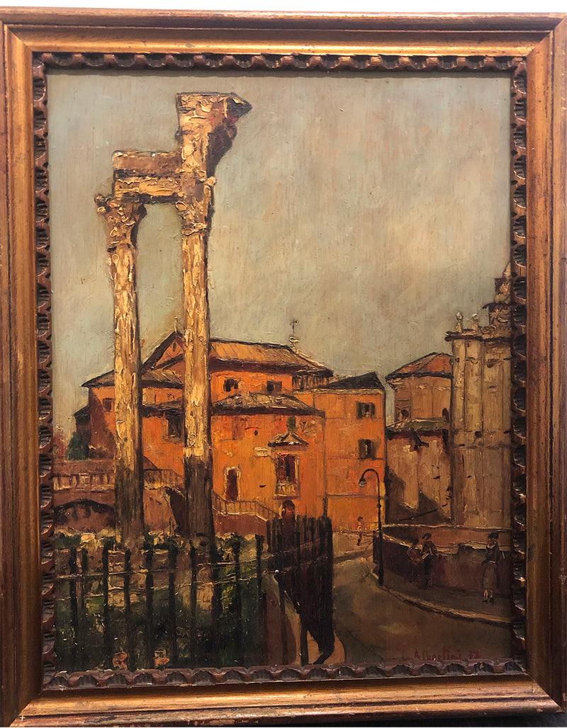 Luciano Albertini, 'Roman Ruins,' Oil Painting, c.1932 - $8K APR Value w/ CoA! APR 57