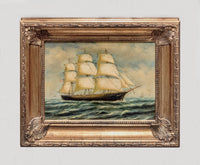 D. Aldro, 'American Clipper' Original Oil Painting, C. Early 20th Cent. - $3K Appraisal Value w/ CoA! ✓ APR 57
