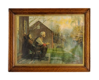 Victor C. Anderson (After), 'Autumn Elderly Couple', Gilcee Print - $1K Appraisal Value! ✓ APR 57