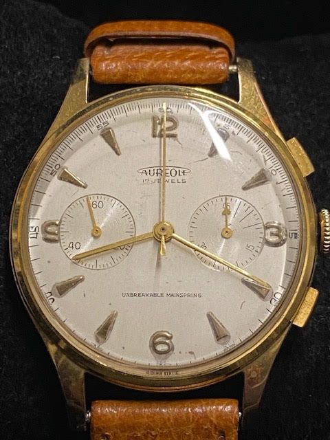 AUREOLE Vintage 1940s 17-Jewel Chronograph GT Watch - $10K APR Value w/ CoA! APR 57