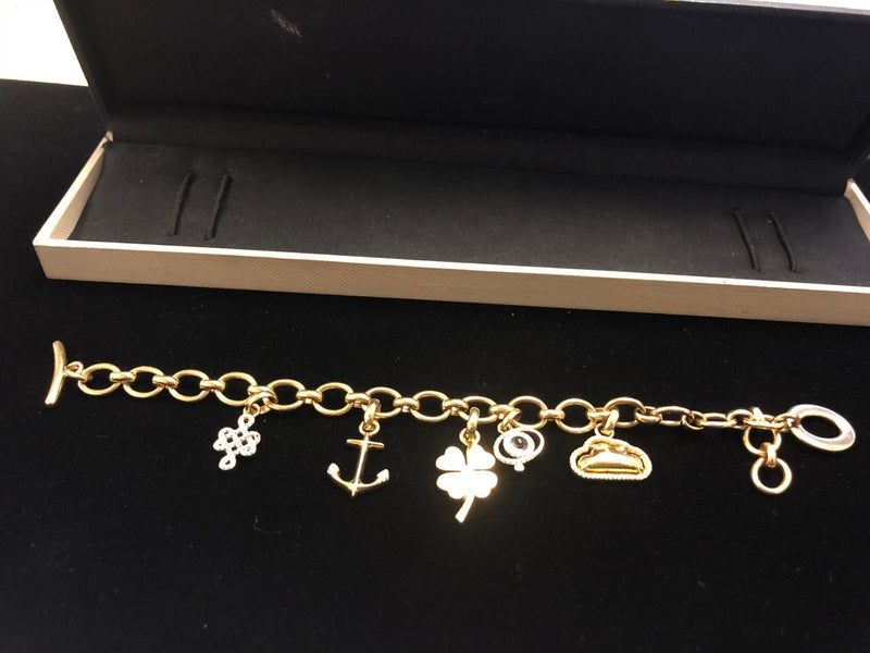 LONDON LINKS 18K Yellow Gold Charm Bracelet with 150 Diamonds! - $10K APR Value w/ CoA! APR 57