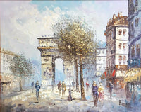 Caroline Burnett, "Triumphal Arch" Paris, Signed Original Oil Painting- $2K Apr Value* APR 57