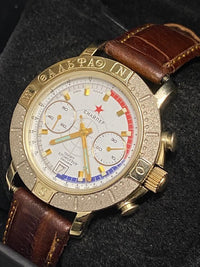 CHANEP (SNIPER) Mechanical Chronograph Gold-Tone Watch - $4K APR Value w/ CoA! APR 57