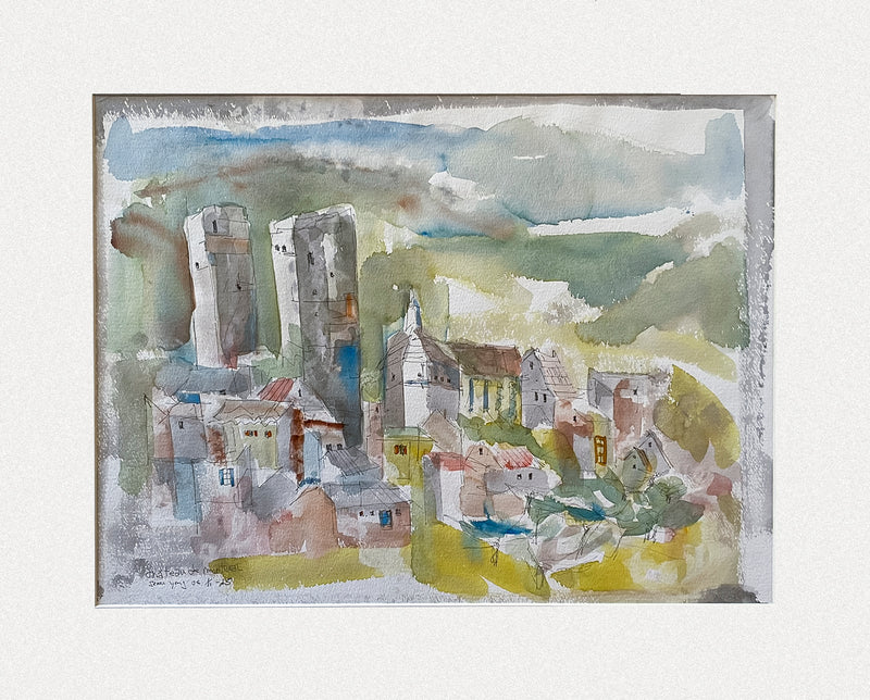 Sean Young, 'Chateau de Montreal,' Watercolor on Paper, 2004 - Appraisal Value: $2.4K! APR 57