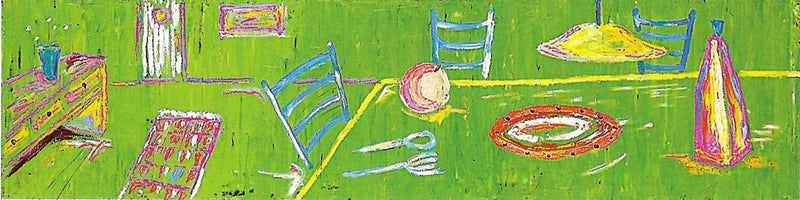 Rodolfo Cué, 'Comedor Verde (Green Dining Room),' Oil on Wood, 2002 - Appraisal Value: $11K APR 57