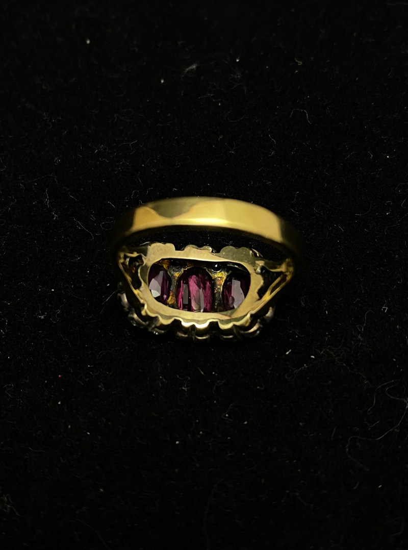 1880's Victorian Design 18K Rose and White Gold 3 Ct. Ruby & 1 Ct. Diamond Ring - $30K Appraisal Value w/CoA! APR 57