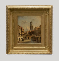 P.G. VERTIN Utrecht Cityscape Varnished Lithograph Oil Painting, 19th Cent. - $3K Appraisal Value w/ CoA! ✓ APR 57