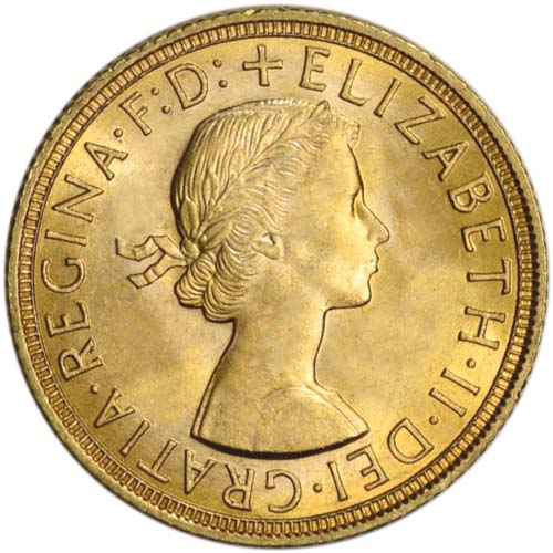 Great Britain Gold Sovereign Coin – Old Queen Elizabeth II APR 57