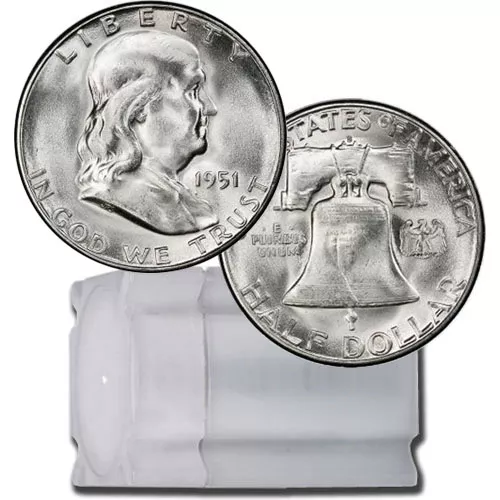 90% Silver Franklin Half Dollars ($10 Tube, BU) APR 57