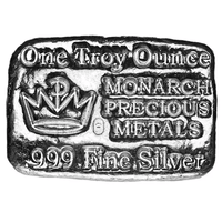 1 oz Monarch Hand Poured Silver Bar (New) APR 57