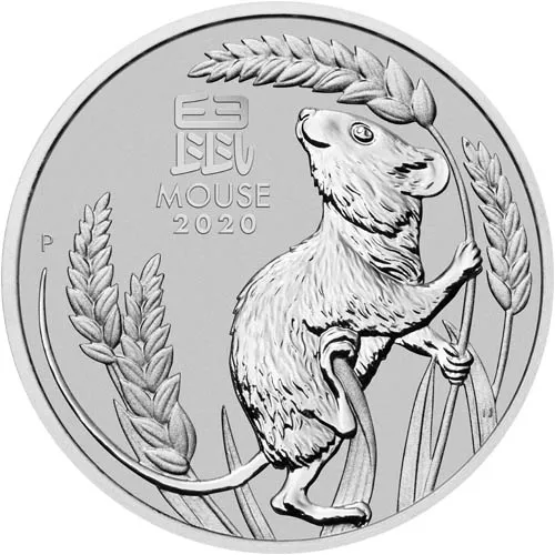 2020 1 oz Australian Platinum Lunar Mouse Coin (BU) APR 57