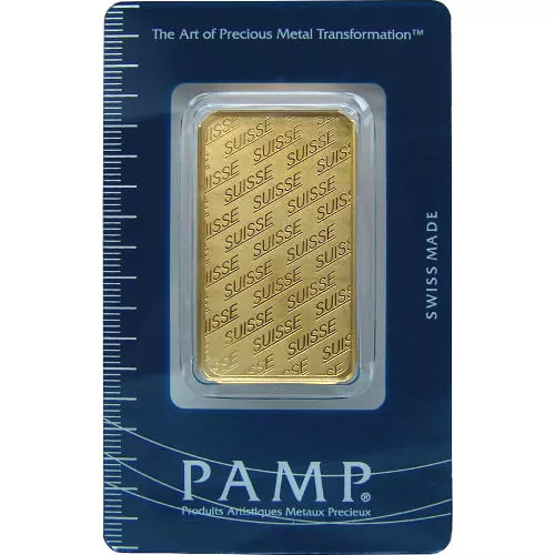 1 oz PAMP Suisse Gold Bar (PAMP Design, New w/ Assay) APR 57