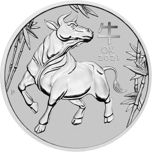 2021 1 oz Australian Platinum Lunar Ox Coin (BU) APR 57