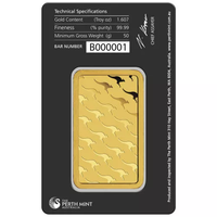 50 Gram Perth Mint Gold Bar (New w/ Assay) APR 57