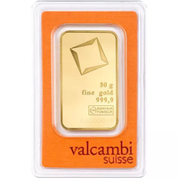 50 Gram Valcambi Gold Bar (New w/ Assay) APR 57